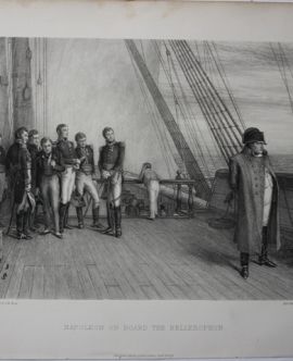 Гравюра. Napoleon on board the Bellerophon