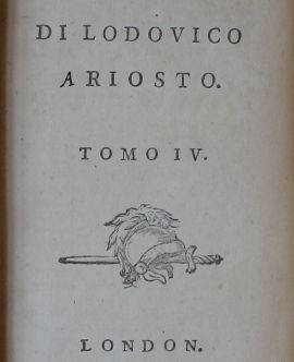 Orlando Furioso. Di Lodovico Ariosto. Tomo IV