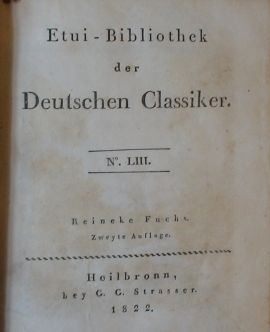 Etue - Bibliothek der Deutschen Classiker. № LIII. Reineke Fuchs. Zweite Auflage