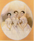 Дочери Трубецких: Зинаида, Александра, Елизавета. 1840-е гг.